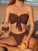 2027 Nuevo Bikini de Baño Amazon Estampado de Lunares Estilo Europeo y Americano Comercio Exterior Bikini Sexy de Dos Piezas para Mujer