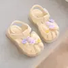 Sandálias Infantis de Desenho Animado Verão Novo Estilo 0-1-3 Anos Sola Macia Antiderrapante Sapatos de Princesa Calçados para Bebês e Crianças Pequenas com Laço