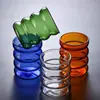 Vaso Creativo Oruga Adornos de Flores Taza Giratoria Whisky Giratorio Alto Valor de Color Vidrio de Borosilicato Vaso de Agua