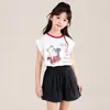 Tutu Elefantito Ropa Infantil Camiseta de Manga Corta para Niñas 2026 Verano Nuevo Versátil Fresco Diseño Moderno Top sin Mangas