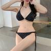 Novo Maiô Estilo Coreano Feminino Sexy Lindo Costas Decotadas Alça de Pescoço Pendurada Peito Grande Push-up Moda Cadarço Dividido Biquíni de Férias