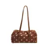 Elegante bolsa de bolinhas para mulheres, nova bolsa de ombro de lona 2026, estilosa e versátil para o dia a dia e encontros, bolsa de ombro