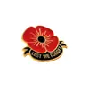 Popular Pin de Regalo Conmemorativo Británico de Comercio Exterior Aleación con Goteo de Aceite Broche de Flor de Amapola Roja Pin de Insignia de Aniversario