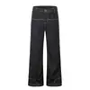 Calça Jeans Flare para Homens de Uso Reversível, Estilo Americano High Street Tendência com Costura Visível e Design Único Calças de Perna Larga