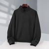 Sudadera Estilo Nuevo Hong Kong 2025 Cuello Vertical para Hombre Media Cremallera Color Sólido Chaqueta Top Casual Ropa de Trabajo para Grupo Cuello Medio Alto