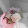 Flor de Muñeca para Dama de Honor de Boda Rosa Rosa Pulsera de Grupo de Hermanas Flor Suministros de Boda Flor de Mano para Grupo de Damas de Honor Boda