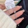 "Amor del País de la Nieve" Pendientes Asimétricos Sencillos de Copo de Nieve Piedra Blanca Otoño e Invierno Elegantes de Moda Exquisitos Pendientes Versátiles