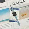 Adecuado para Apple Lindo Gato KT Patrón de Lichi Color Sólido Correa de Cuero apple watchs10/9/8/SE/76