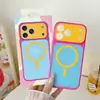 Adecuado para carcasa de teléfono anticaída iPhone 18 Pro Max, 17 dopamina estilo coreano colorblock magnética Apple 16 cubierta protectora