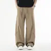 Pantalones anchos de corte relajado, pantalones casuales de corte recto, versátiles, con una caída favorecedora, efecto adelgazante, simples y cómodos, pantalones largos suaves y lujosos para hombre, perfectos para otoño