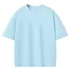 Camiseta de Manga Corta 100% Algodón 280g Colección 2025 Hombro Caído Corte Holgado Unisex Cuello Redondo Manga Media Hilo Doble 32s Transfronteriza Tallas Grandes