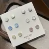 Pendientes de cuentas translúcidas de colores para verano, diseño simple y compacto, ear cuffs frescos, dulces, modernos y versátiles
