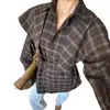 Exportação Transfronteiriça de Roupas Femininas Europeias e Americanas Novo Estilo de Moda 2026: Conjunto de Três Peças com Xale, Cintura de Amarrar e Camisa de Manga Longa Xadrez