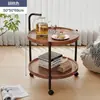 Mesa Auxiliar de Sofá, Mesa de Centro Móvil, Mesa Redonda Pequeña para Balcón, Mesa Pequeña para Sala de Estar, Carrito Pequeño para el Hogar, Estante de Almacenamiento
