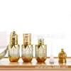 Frasco octogonal folheado a ouro para óleos essenciais 3ml 6ml frasco roll-on portátil frasco roll-on de perfume de alta qualidade frasco de vidro para amostra de viagem