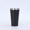 Taza de café simple multicolor de 16 oz, taza de acero inoxidable 304 de doble capa con aislamiento al vacío, taza portátil para coche al aire libre