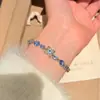 Pulsera de Diamantes de Imitación Color Verde Oliva Fresco Estilo Bosque Nuevo Primavera/Verano para Mujer, Exquisita y Versátil, Accesorio de Alta Gama para el Viaje Diario