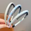 Diadema de Tela a Cuadros para Niñas con Dientes para Bebé, Lazo para el Cabello Antideslizante, Diadema Simple para Fijar Mechones Sueltos Infantiles, Nuevo