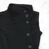 Chaleco de Estilo Europeo y Americano con Cuello Alto Abotonado Ajustado para Mujer, Top de Verano sin Mangas de Color Sólido, Camiseta sin Mangas de Moda Urbana para Usar como Prenda Exterior
