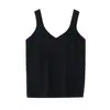 Nuevo Suéter de Punto de Cachemira para Mujer Otoño e Invierno, Camisola Top Corto con Diseño Hueco sin Mangas