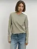 Camiseta de manga comprida transfronteiriça, estilo europeu e americano, primavera e outono de 2026, camiseta redonda versátil para casa e trabalho, algodão orgânico, roupa casual transfronteiriça