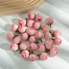 Ramo de Rosas Artificiales Bud DIY Materiales y Accesorios para Hacer Flores de Muñeca Mini Capullos de Té Sombrero de Paja Adorno para Pasador de Cabello
