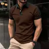 Sudadera Transfronteriza Europea y Americana Primavera y Verano Estampado Digital 3D Botón Camisa Polo Manga Corta para Hombre Venta al por Mayor Tendencia Estilo Transpirable