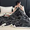 Nova Manta Dupla Camada Jacquard Catiônico Tafetá Lã de Cordeiro Estampa Leopardo Estampa Zebra Cruzada Manta Dupla Manta de Sofá Manta