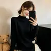 Nueva colección de invierno: suéter grueso de punto casual, holgado, adelgazante, de talla grande, cuello alto medio