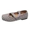 Retro Ballet Style French Flat Shallow Mouth Women's Shoes 2026 New Autumn Evening Shoes Polka Dot Mary Jane Shoes