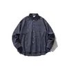 Yidao Vintage Otoño 2026 Nuevo Estilo Japonés Moderno Clásico Color Cuadros Pequeños Tejidos Bolsillo de Parche Holgada Manga Larga Camisa Hombre