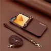 Adecuado para Samsung Z Flip7/6 Funda de Cuero para Teléfono Móvil Correa Cruzada Funda para Teléfono Móvil Z Flip5 Tapa Flip con Tarjeta 70% de descuento Apilar 4