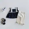 Vestido de Bebé Dianxi Dulce de Encaje Floral sin Mangas Verano Nuevo Estilo Casual Versátil Leggings para Bebés Niñas