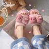 Zapatillas planas de lino a cuadros creativas para el corazón de niña, para casa, cómodas, ligeras, universales para las cuatro estaciones, zapatos de algodón y lino para mujer