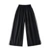 Pantalones de Pierna Ancha de Moda Estilo Americano para Street Dance, Pantalones Cargo Holgados con Cintura Elástica y Cordón, Pantalones de Baile Casual Versátiles, Pantalones de Chándal