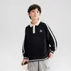 Sudadera con cuello polo para niños Zuoxi 2026 Nueva Serie Miu para Niños Estilo Academia Conjunto de Primavera para Niños Mayores