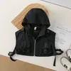 Conjunto de ropa de trabajo estilo coreano para niños, nuevo modelo de primavera y otoño, chaleco con capucha, camiseta base de rayas amarillas y negras, pantalones deportivos versátiles, moderno