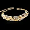 Pulsera Ajustable de Hoja Dorada y Diamantes Completos 2025 Europea y Americana, Joyería de Mano de Verano para Mujer Moderna y Versátil, Simple y Elegante