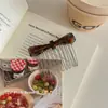 Princesa Fashion! Grampo de Cabelo Pente Invertido com Laço de Fita High-End Estiloso Retrô Simples Moderno Clipe Lateral para Cabelos Soltos
