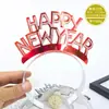 Decoración Navideña Creativa Diadema Dorada de Feliz Año Nuevo Festival Fiesta Sombrero Suministros para Fiesta Diadema Decorativa