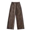 American Retro hot girl style casual calças de couro mulheres 2023 outono e inverno americano high street cintura baixa loose casual wide leg calças