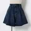 Shorts de Mezclilla Shorts de Pierna Ancha Verano Nuevo Ropa para Mujer Adelgazante Elegante Estilo Hong Kong Holgados Modernos Moda Versátil Cintura Alta Mujer