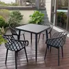 Juego pequeño de mesa y sillas redondas de acero al carbono simple para ocio en balcón, mesa de discusión, área de descanso, mesa de comedor para cafetería de té con leche al aire libre