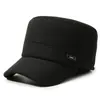 Chapéu de Inverno Masculino Estilo Dad Hat Proteção Contra Frio Proteção para as Orelhas Chapéu de Aba Reta para Meia-Idade e Idosos Vovô Homem Velho Chapéu de Algodão Espesso Quente com Aveludado