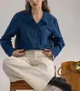 Camisa Bordada de Algodão Puro "Bibo Sea Salt" da Dailyart, Delicada e Simples, Slim Fit para Mulheres