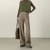 Pantalones Casuales de Pierna Ancha para Mujer, Otoño e Invierno 2026, Tencel y Lana, Anti-Arrugas, Caída Suave, Cintura Alta, Adelgazantes, Pierna Recta, para Mujeres Altas
