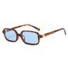 2025 Nuevas Gafas de Sol de Marco Estrecho para Rostro Pequeño con Estampado de Leopardo Estilo Europeo y Americano Gafas de Moda Cuadradas Gafas de Sol para Celebridades de Internet para Mujer de Alto Sentido