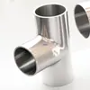Conexão de Tubo T Equ al Soldada de Aço Inoxidável 304 Grau Sanitário 3 Polimento Espelhado Conexão de Tubo Três Vias Passante