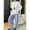 Cisnann Otoño Nueva Llegada Pantalones Casuales Relajados y Holgados de Cintura Alta Pierna Ancha Adelgazantes con Efecto de Caída SN9229