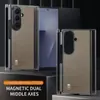 Funda adecuada para Samsung Z Trifold con Textura de Cuero y Eje Central Magnético, Cubierta Protectora Galaxy Zfold7